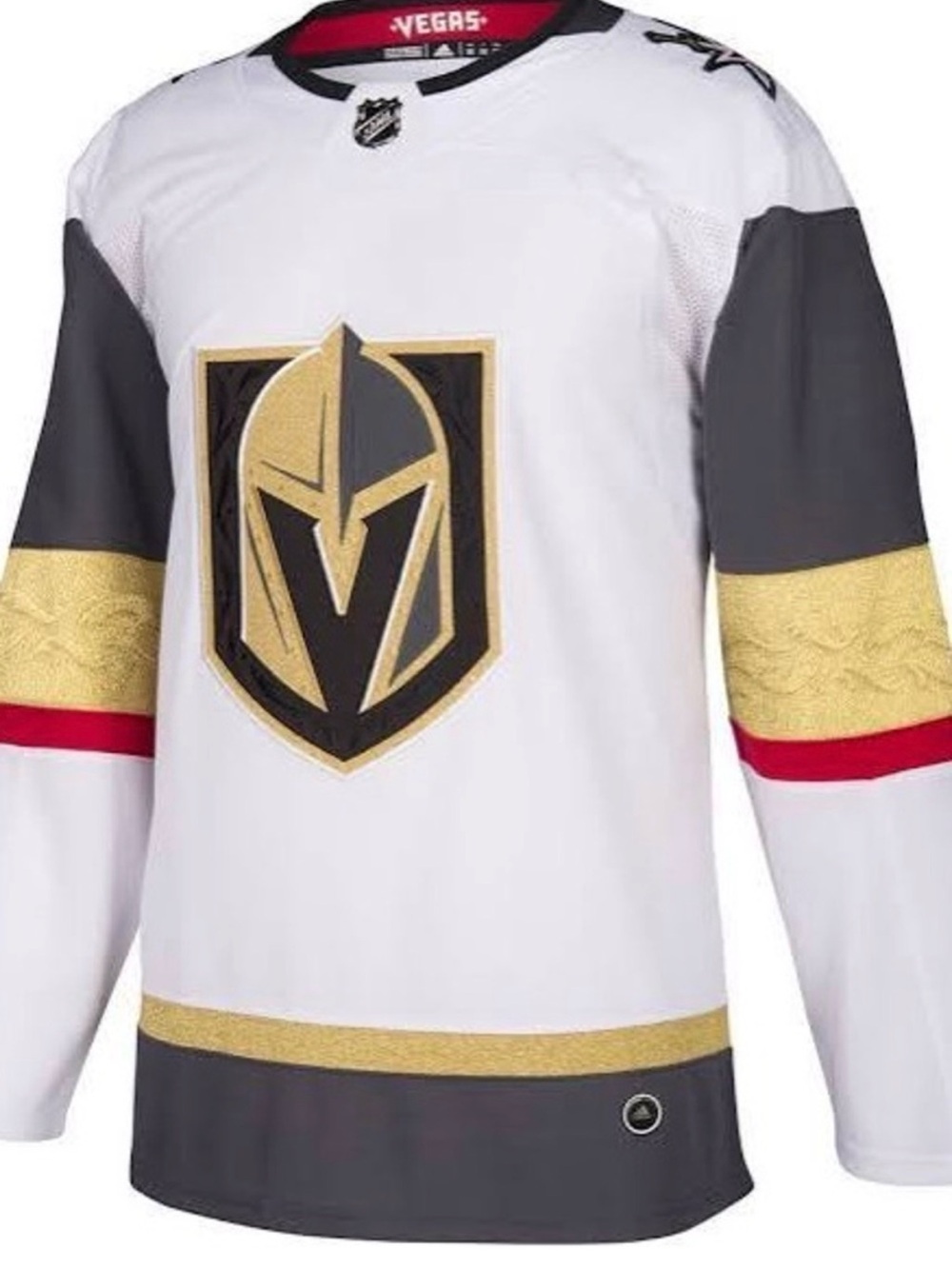 NHL Vegas White Gold and Gray Mens Hockey Jersey